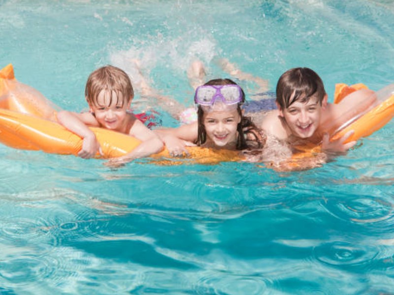 children enjoy the relaxing thermal water